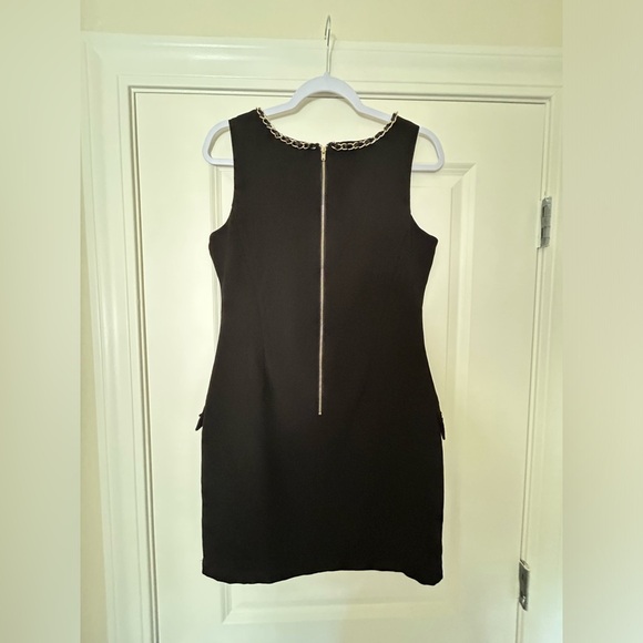Black Mini Dress with Gold Chain Size M - Picture 7 of 8